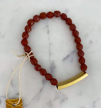 Brass Tube Beaded Bracelet