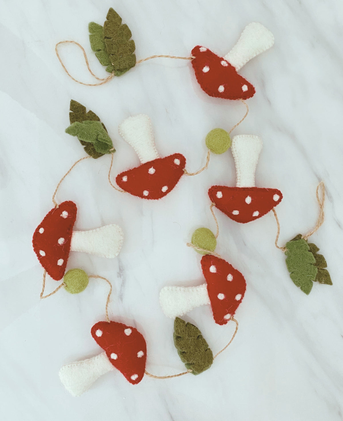 Whimsical Mushroom Felt Garland