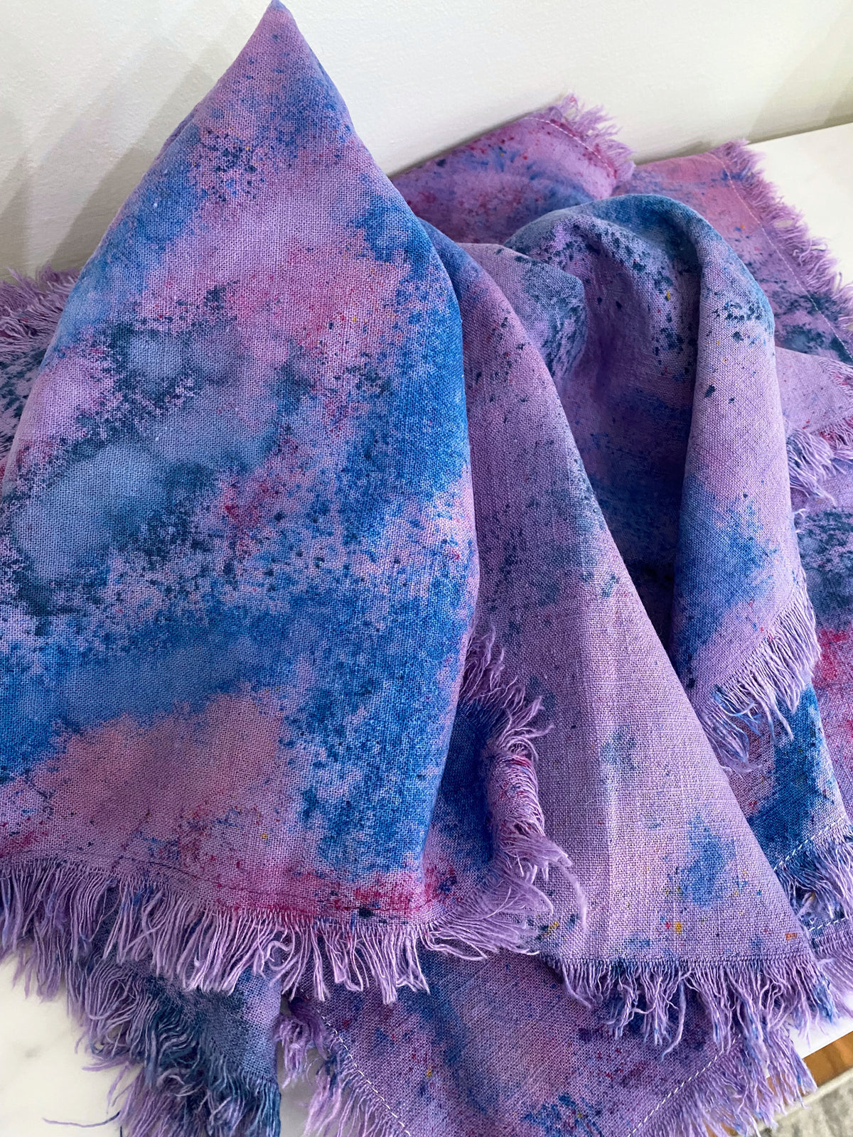 Linen Hand Dyed Napkins- LOVER Inspired - Lavender/Pink/Blue