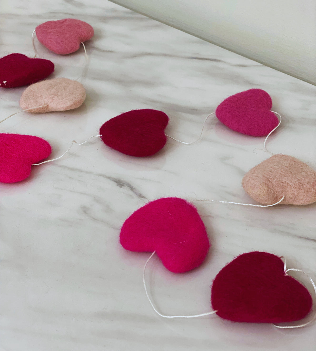 Pink Hearts Felt Garland