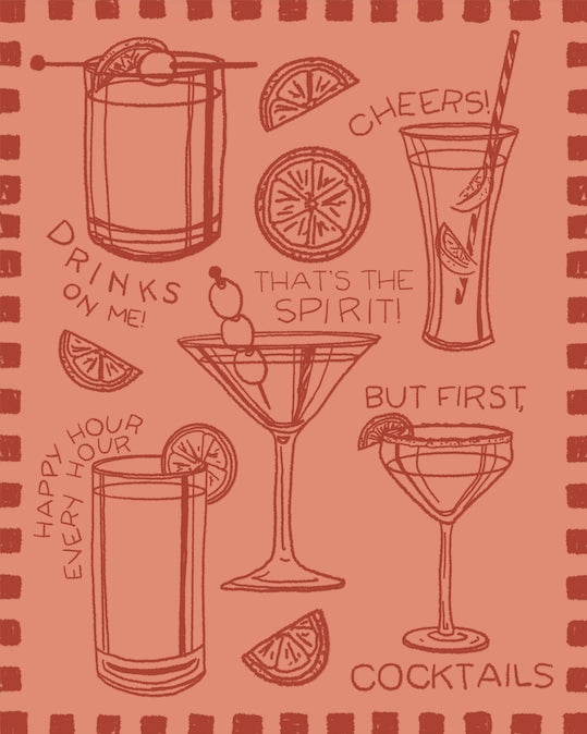 Pink Cocktail Assortment Print