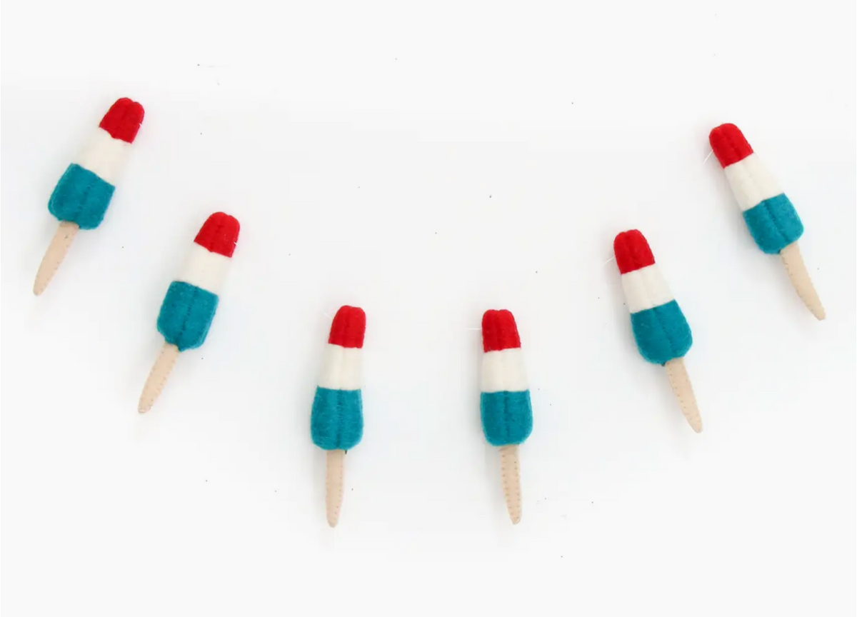 Rocket Pop July 4th Popsicle Felt Garland