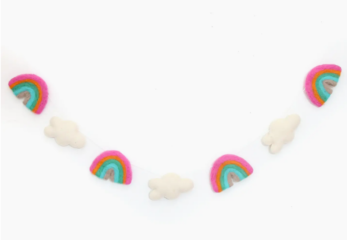 Rainbow Cloud Felt Garland