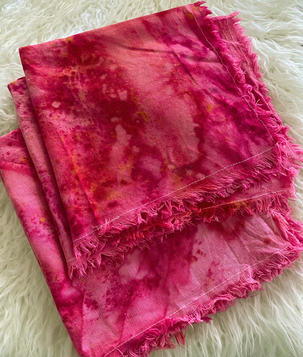 Linen Hand Dyed Napkins- Hot Pink