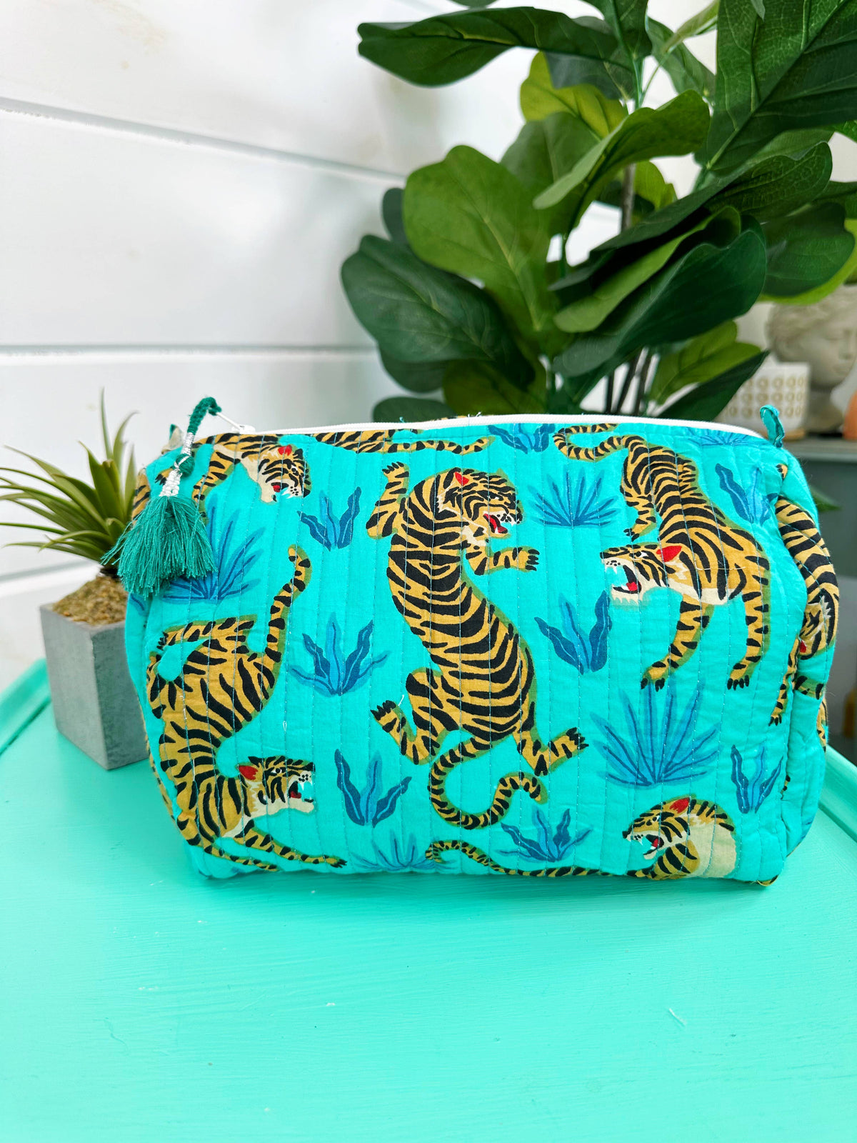 Cosmetics Bag | Quilted Makeup Bags | Toiletry Bag  | Tigers