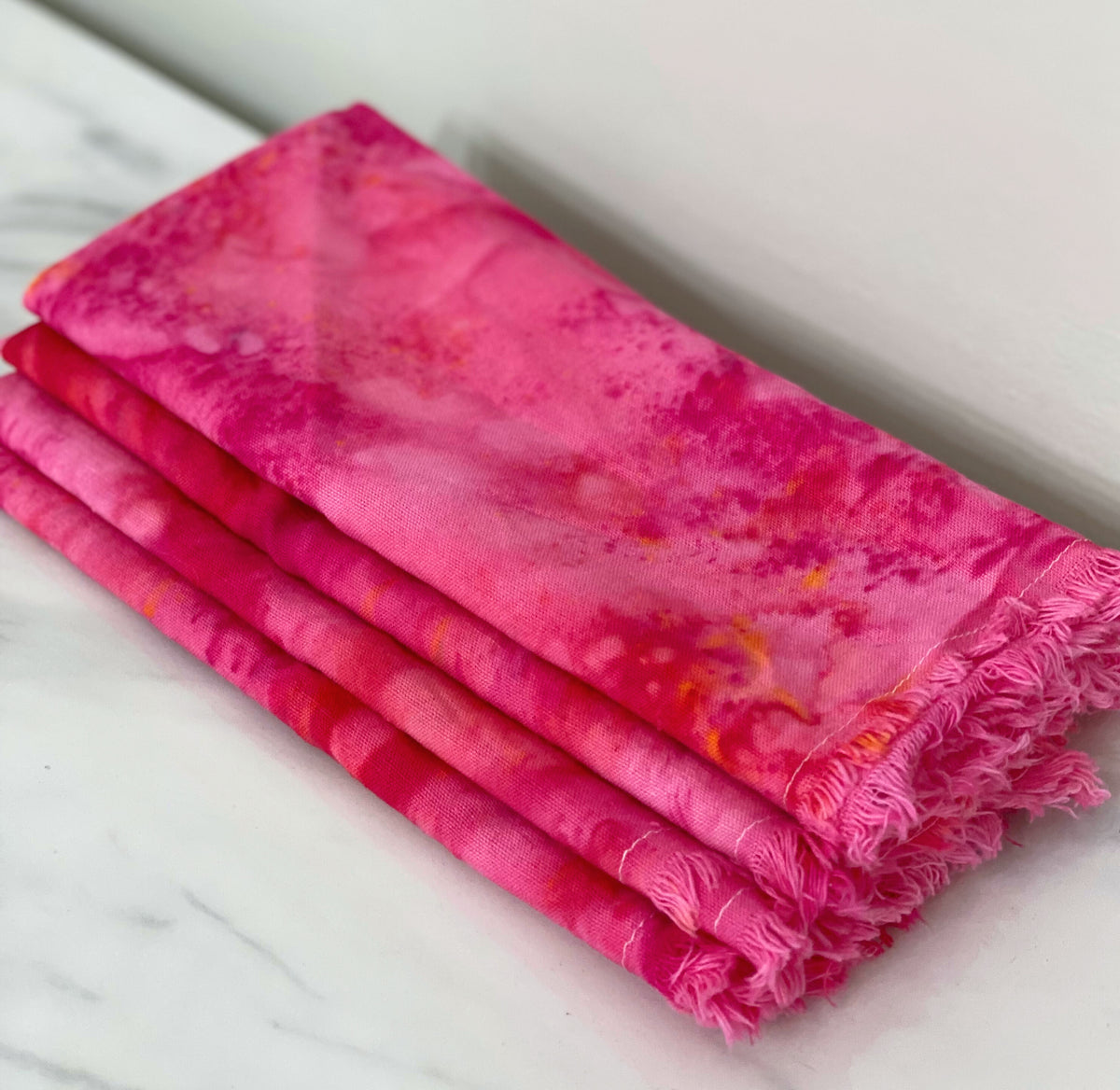 Linen Hand Dyed Napkins- Hot Pink