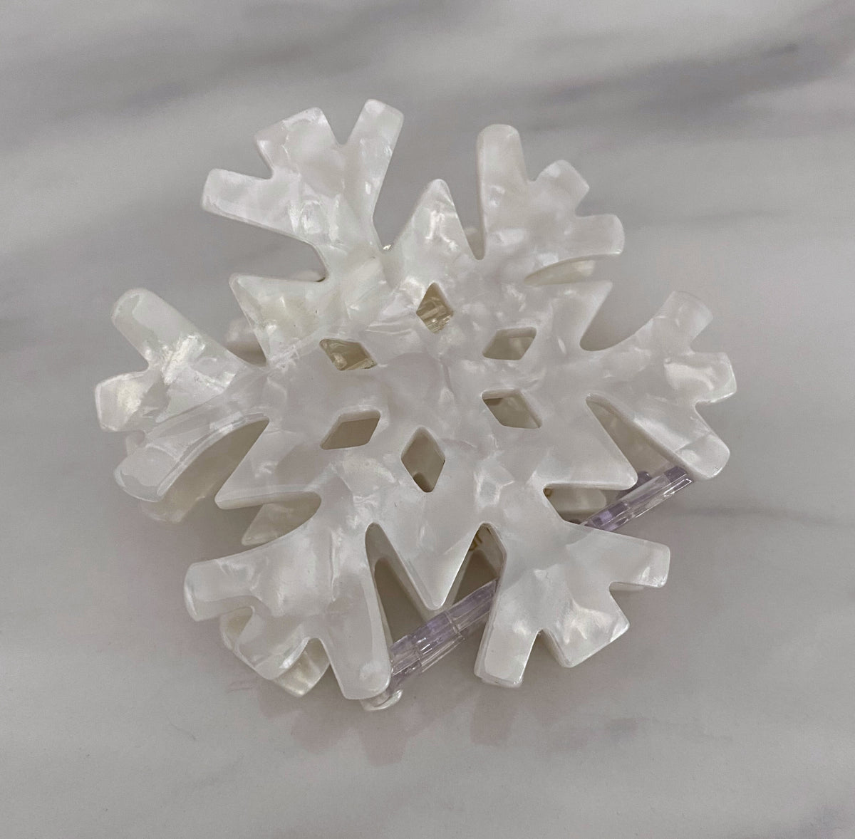 White Snowflake Hair Claw Clip