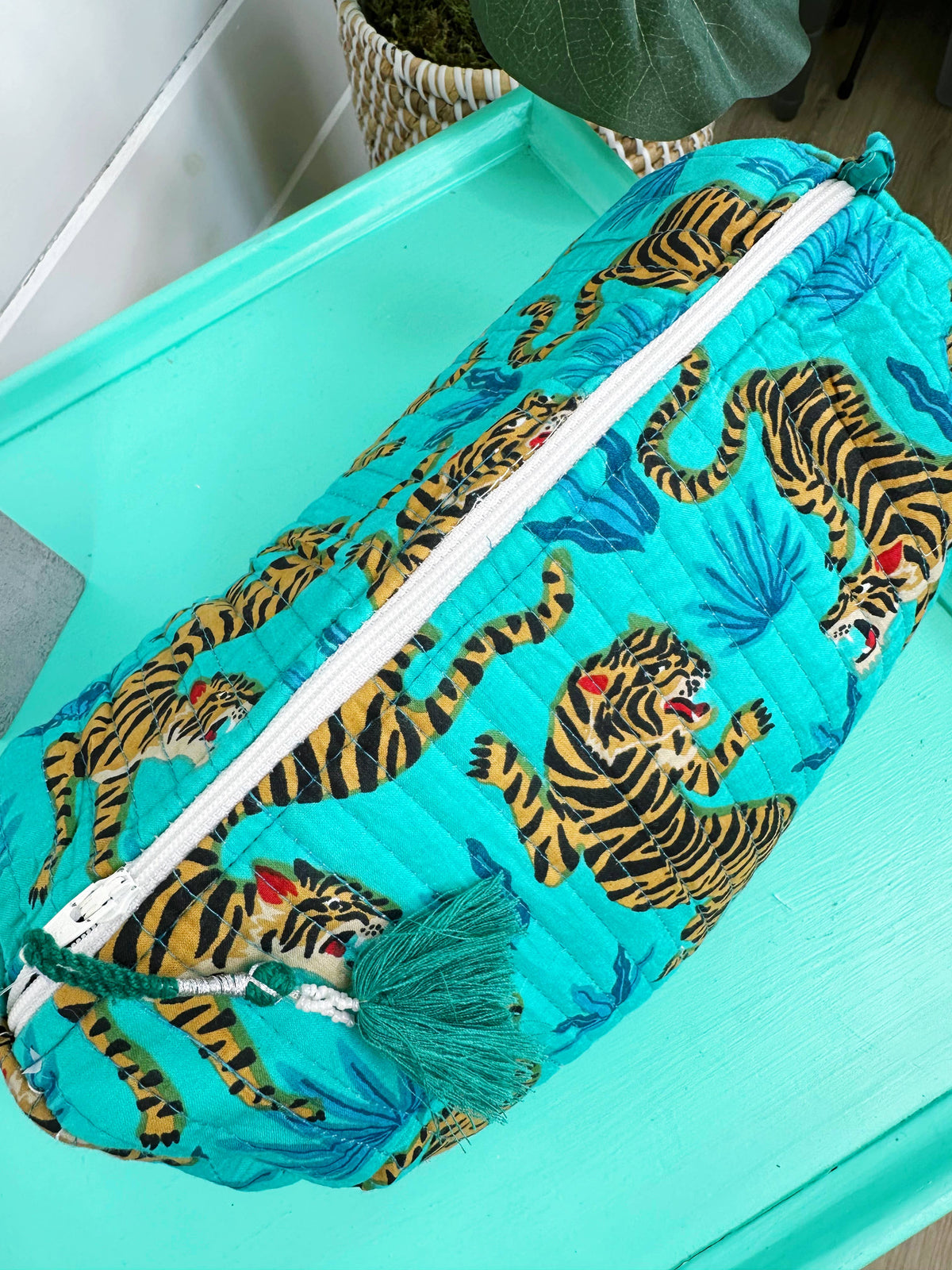 Cosmetics Bag | Quilted Makeup Bags | Toiletry Bag  | Tigers