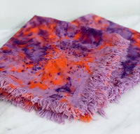 Linen Hand Dyed Napkins- Clemson Tigers Purple + Orange