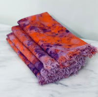 Linen Hand Dyed Napkins- Clemson Tigers Purple + Orange