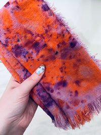 Linen Hand Dyed Napkins- Clemson Tigers Purple + Orange