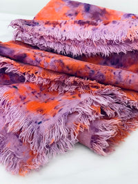 Linen Hand Dyed Napkins- Clemson Tigers Purple + Orange