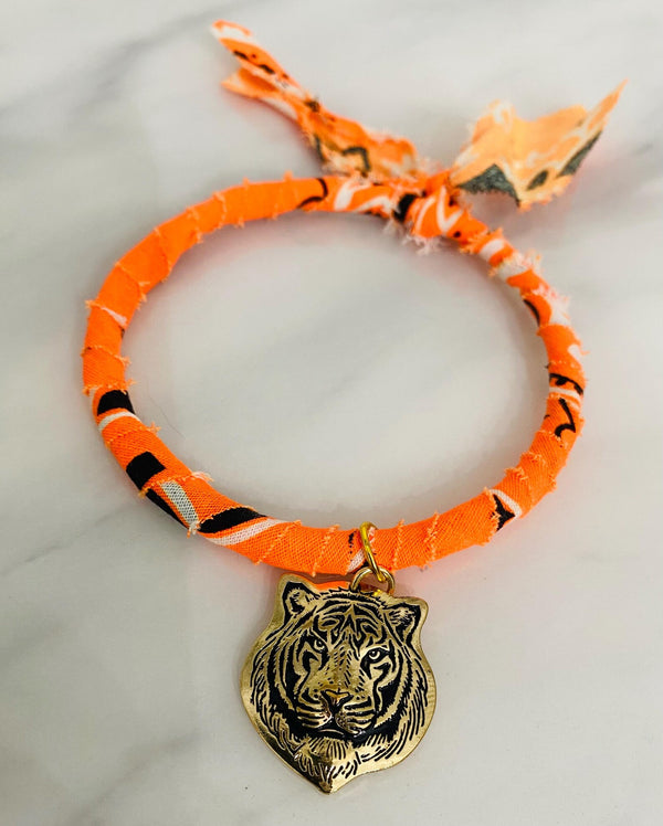 Clemson Tigers Neon Bandana Charm Bangle Bracelets