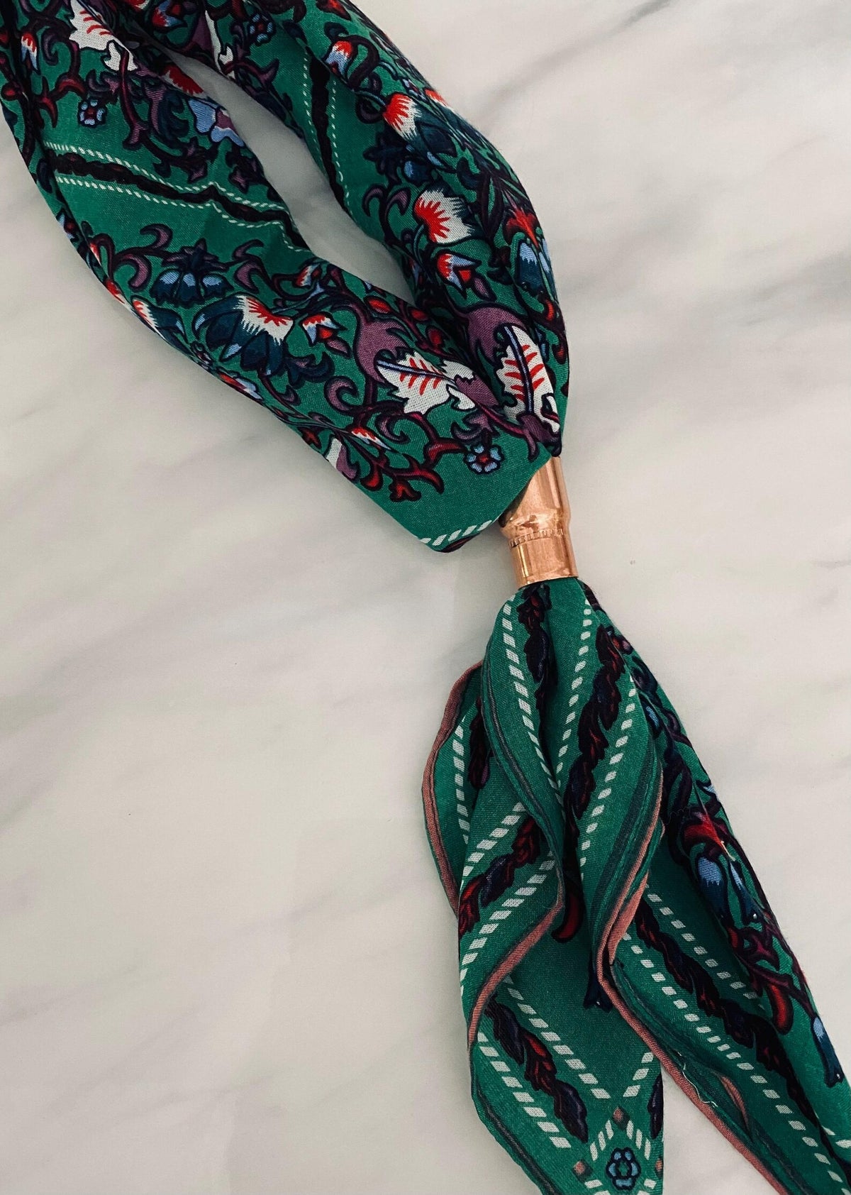 Floral Print Bandana Scarf Necklace