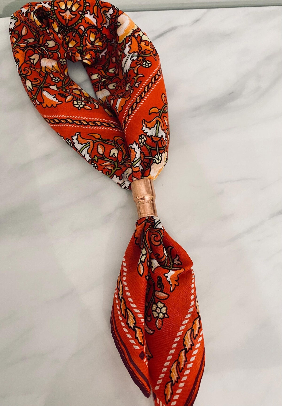 Floral Print Bandana Scarf Necklace