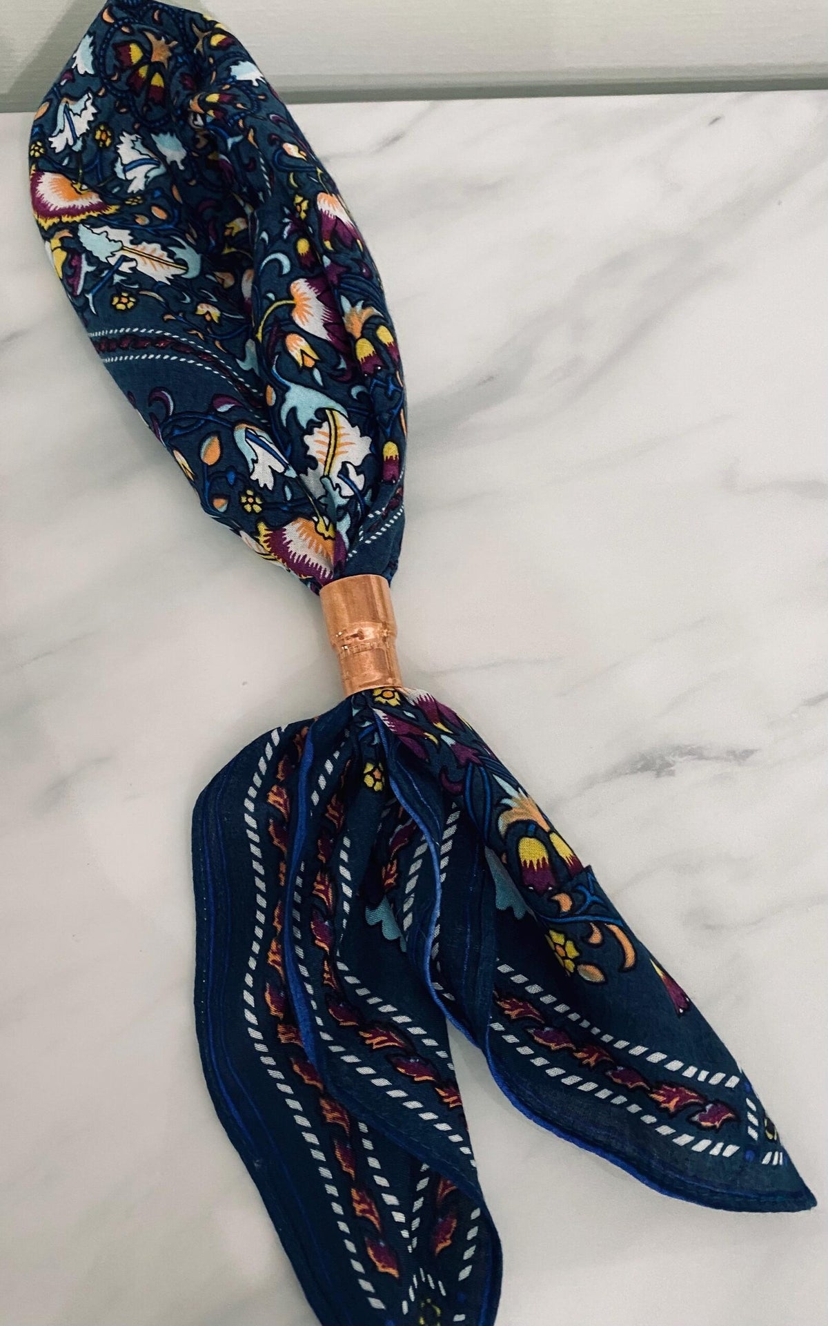 Floral Print Bandana Scarf Necklace