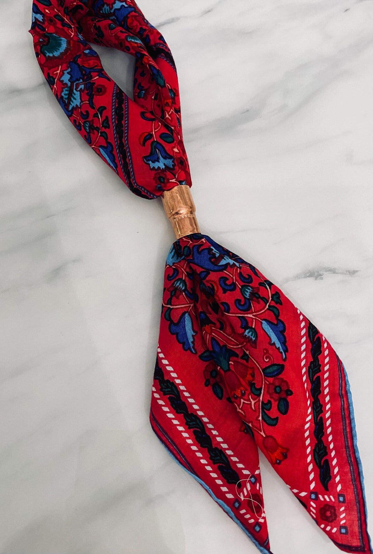 Floral Print Bandana Scarf Necklace