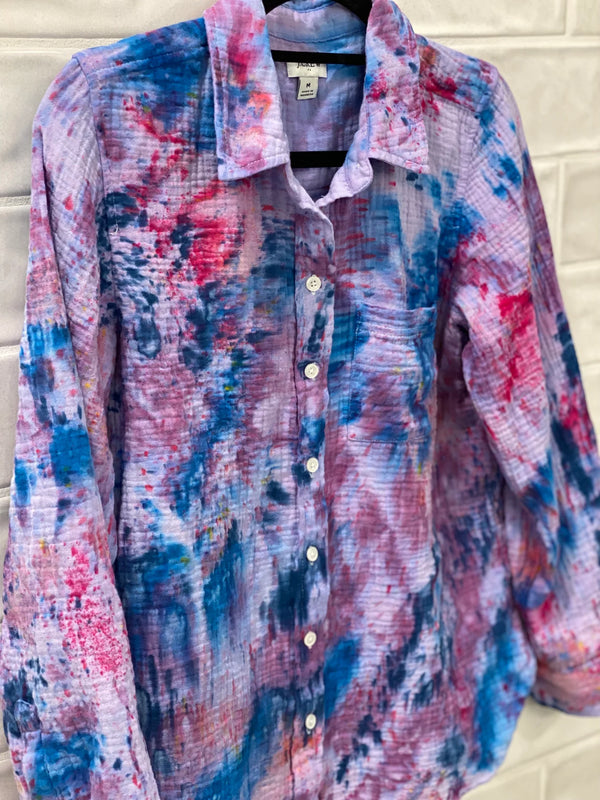 Hand Dyed Women's Gauze Shirt LOVER Inspired