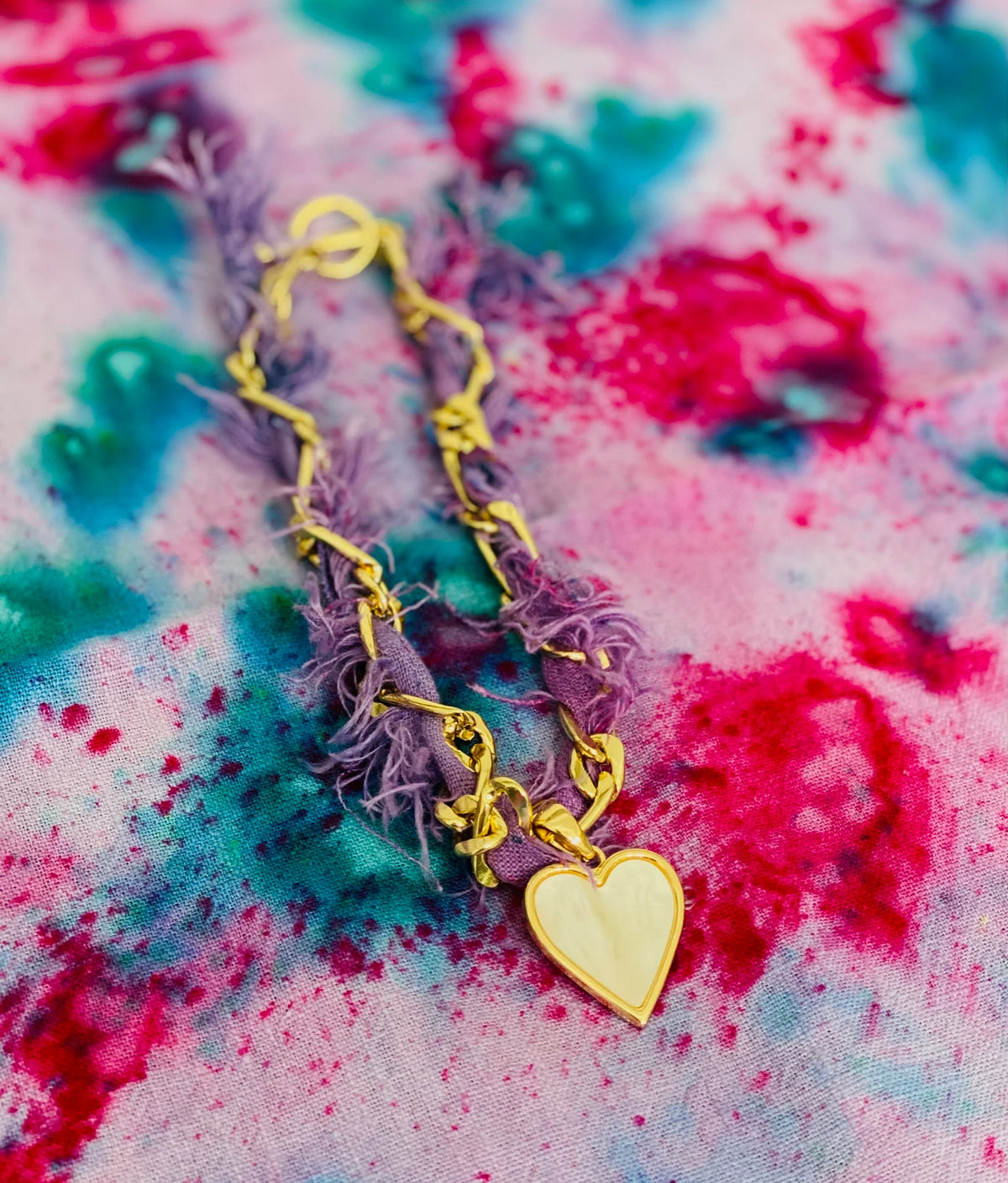 Gold Heart Charm Choker Necklace