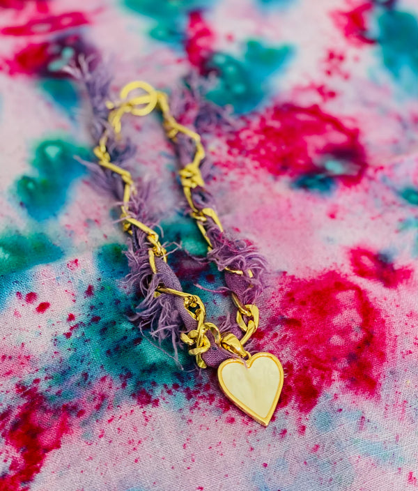 Gold Heart Charm Choker Necklace