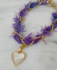 Gold Heart Charm Choker Necklace