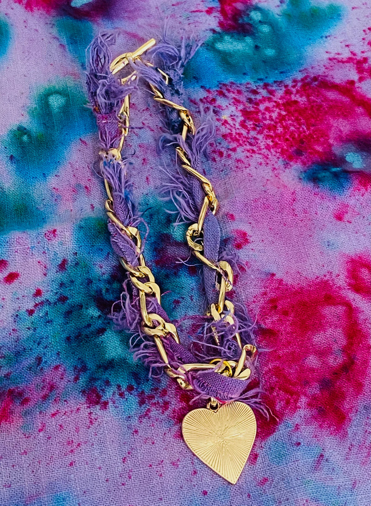 Gold Heart Charm Choker Necklace